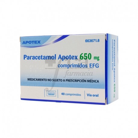 PARACETAMOL APOTEX EFG (650 MG 40 COMPRIMIDOS )