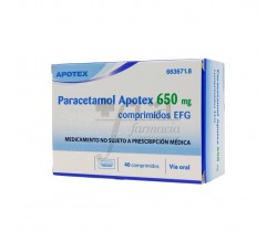PARACETAMOL APOTEX EFG (650 MG 40 COMPRIMIDOS )